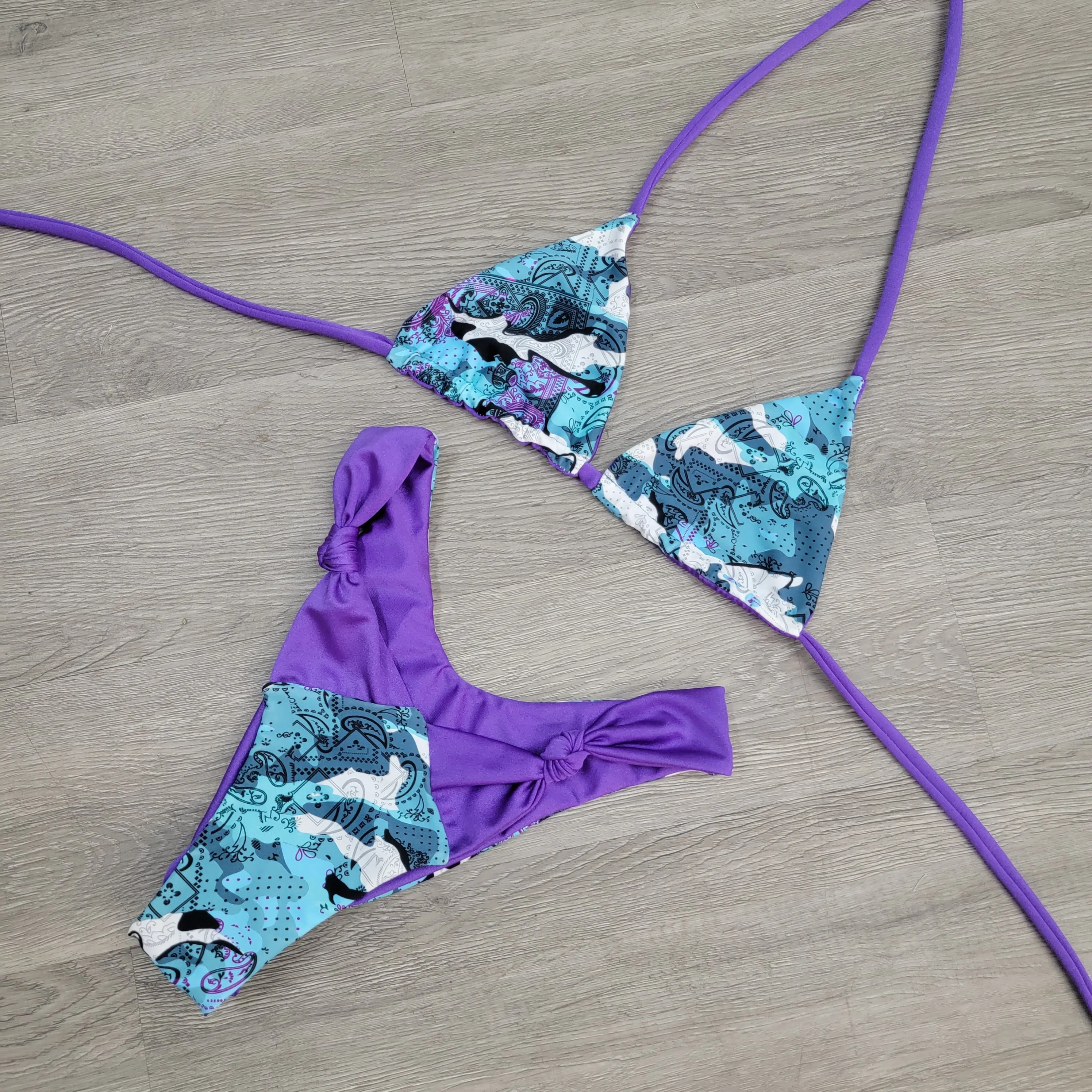 Purple Paisley Triangle Top