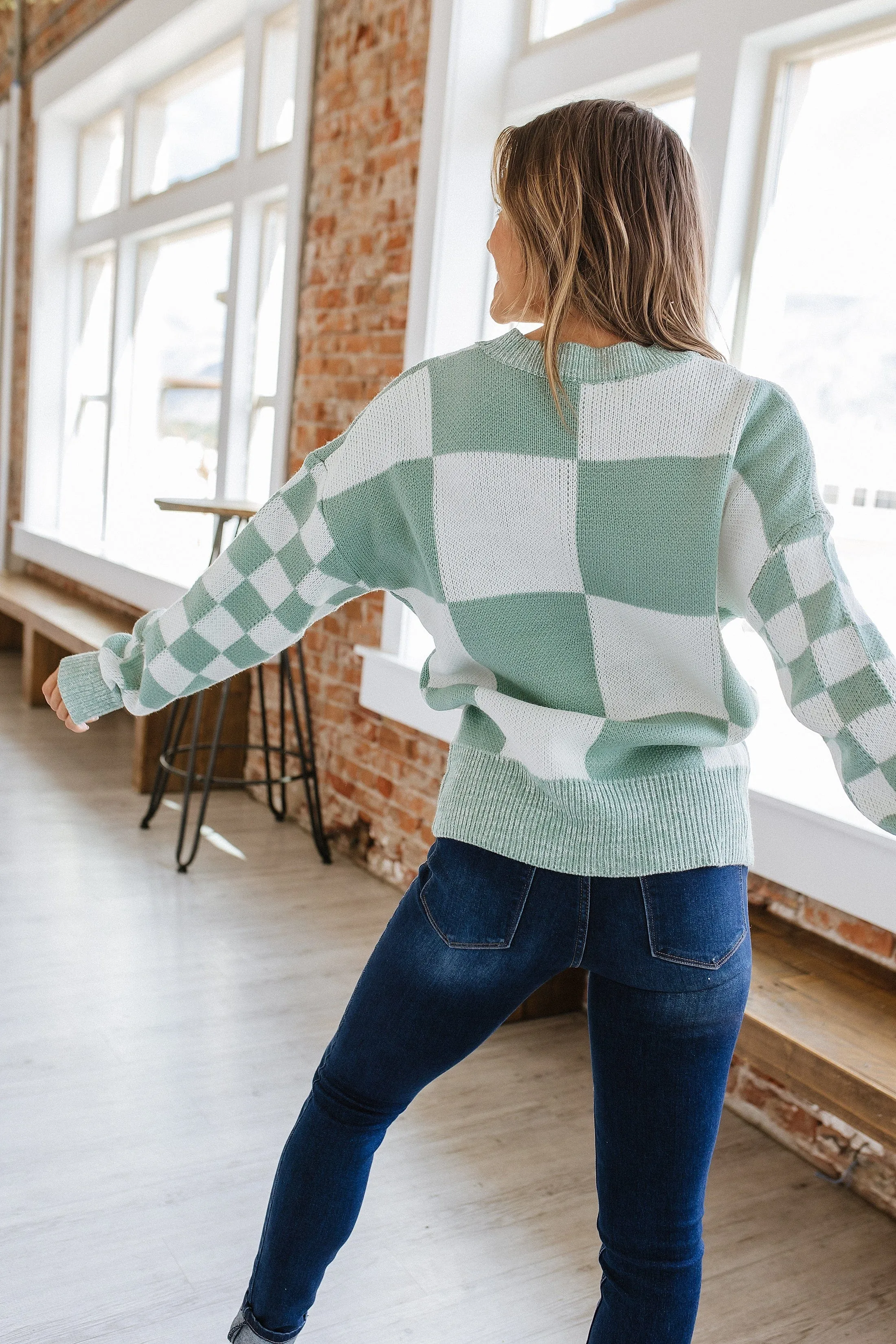 Rach Checkered Knit Sweater | DROP-SHIP