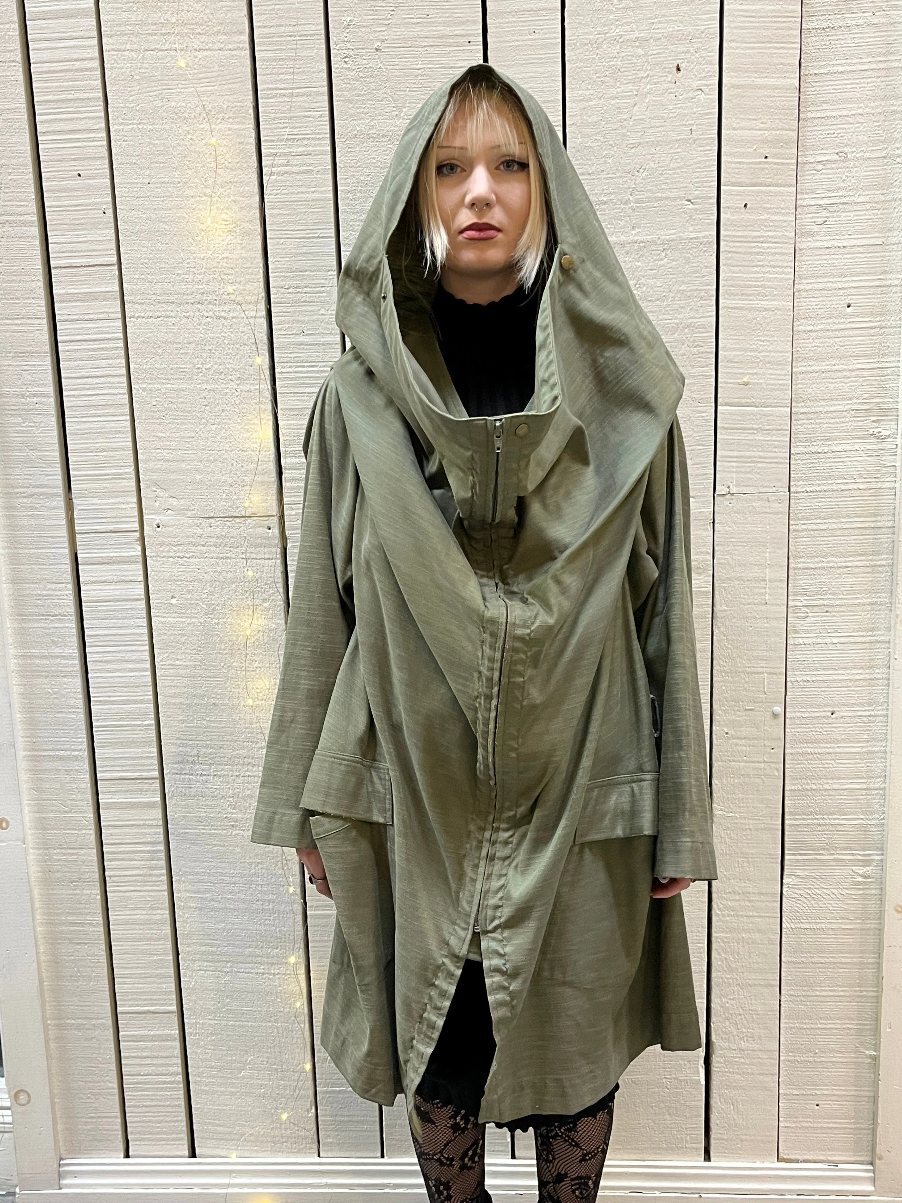 Rare Vintage 70’s Issey Miyake Cotton Oversized Jacket with Attached Vest, Made in Japan, Size Small