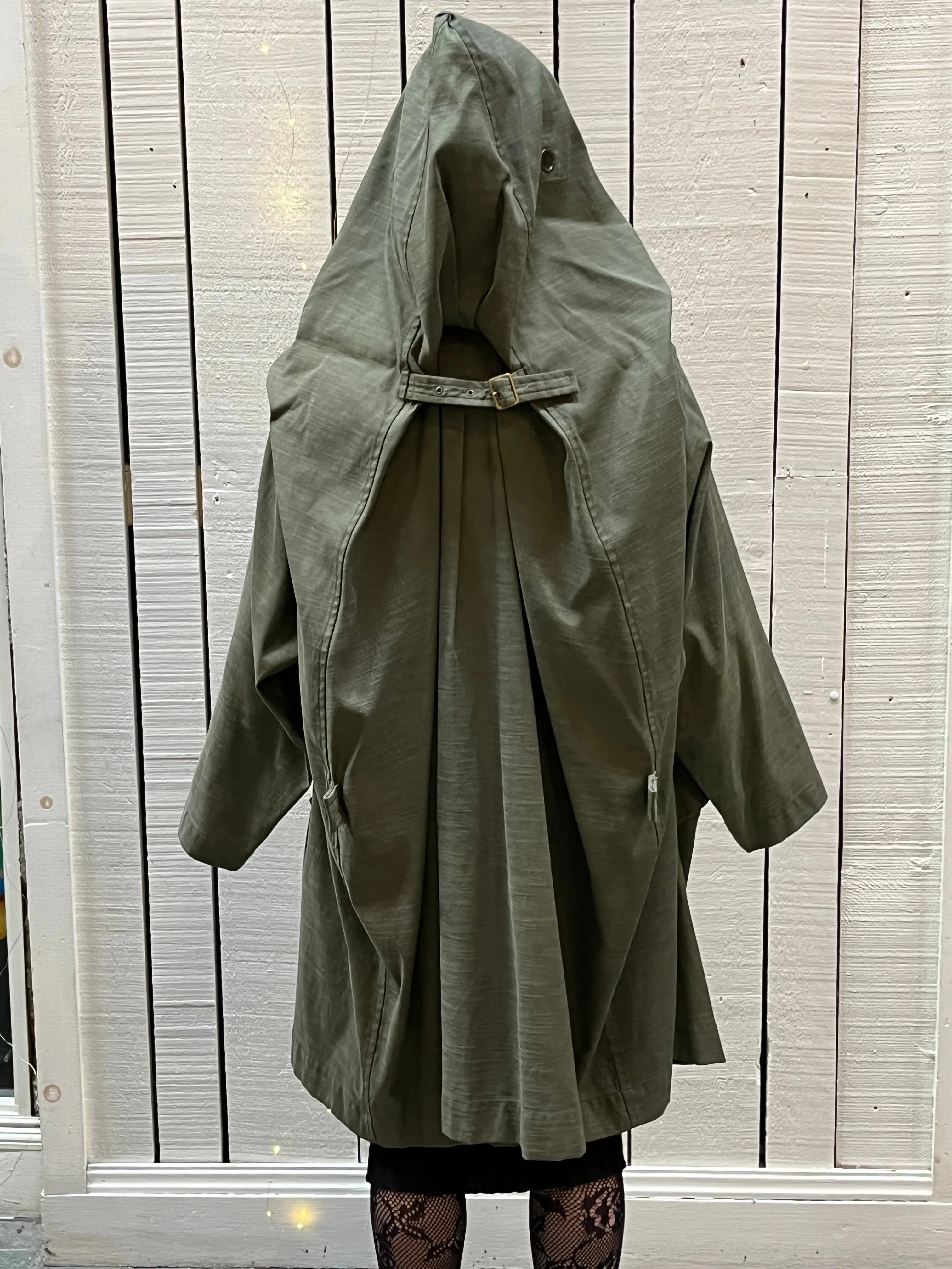 Rare Vintage 70’s Issey Miyake Cotton Oversized Jacket with Attached Vest, Made in Japan, Size Small