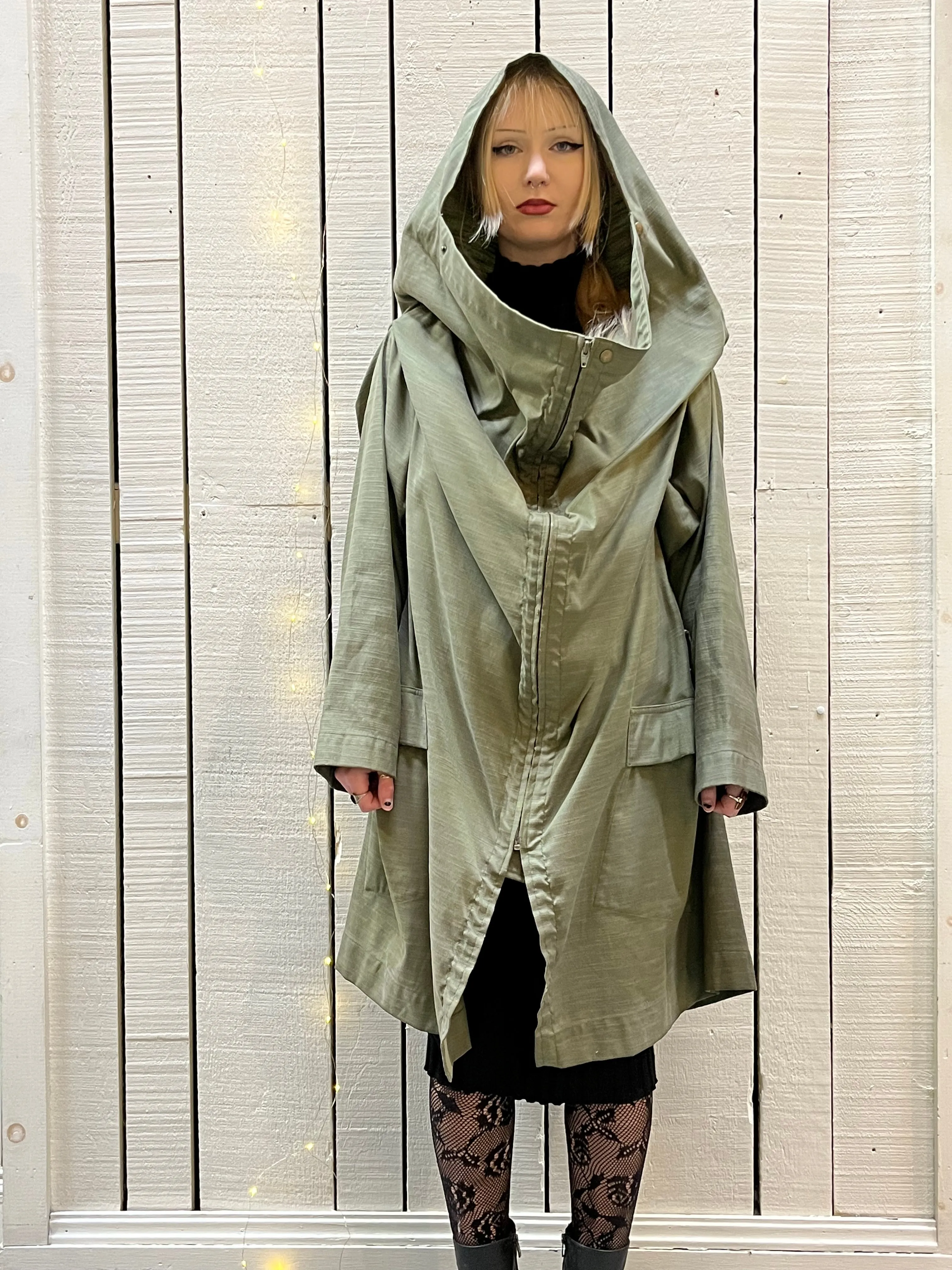 Rare Vintage 70’s Issey Miyake Cotton Oversized Jacket with Attached Vest, Made in Japan, Size Small