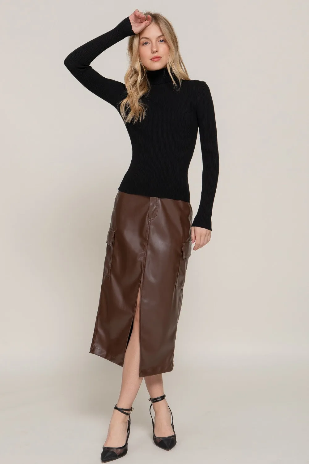 Ribbed Turtleneck Sweater