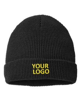 Richardson Waffle Cuffed Custom Beanies, Black