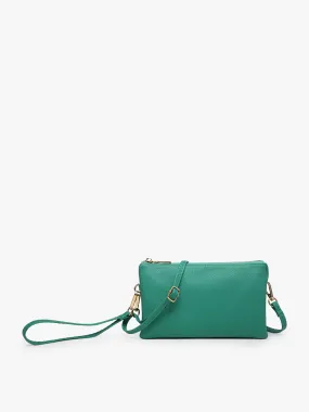 Riley 3 Compartment Crossbody/Wristlet - Kelly Green