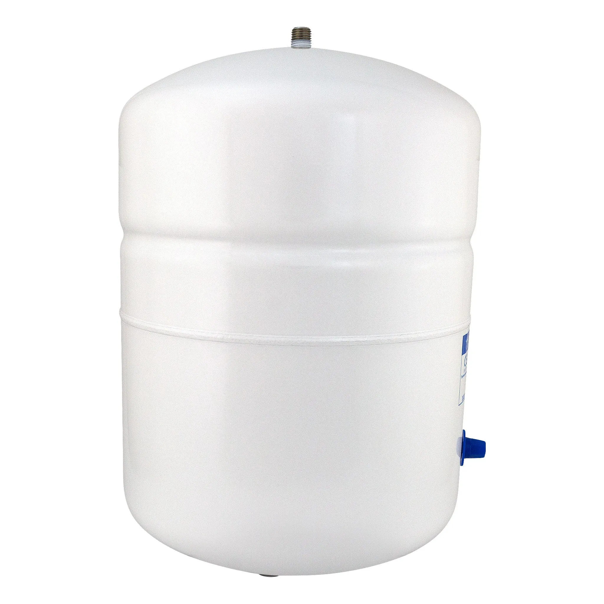 RO-122 Reverse Osmosis System Expansion Storage White Tank 3.2 Gallon. Actual Volume 2.2 Gallon. 9" x 14", 1/4 FPT. NSF Certified.