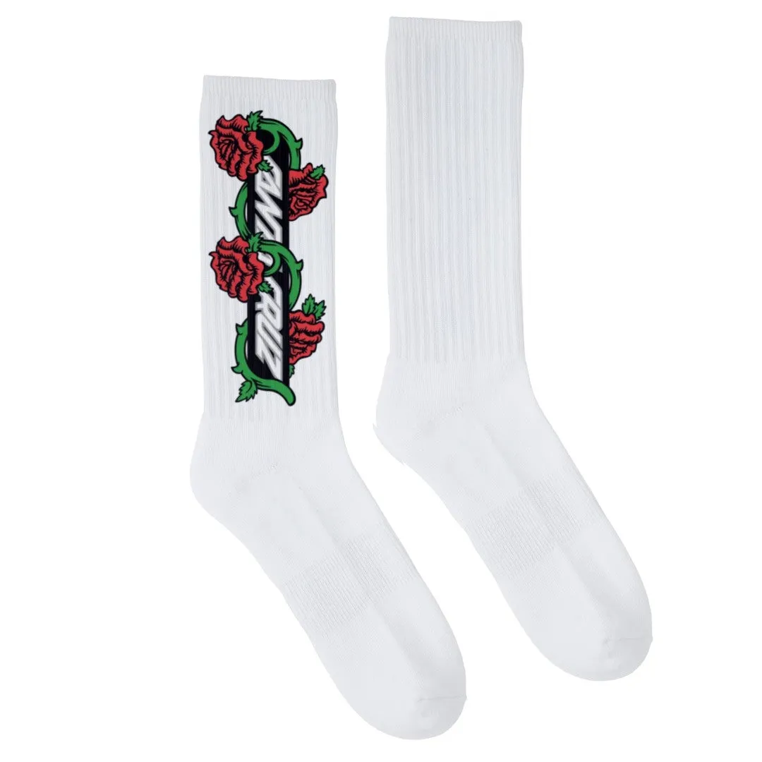 Santa Cruz Wave Dot Crew Socks White