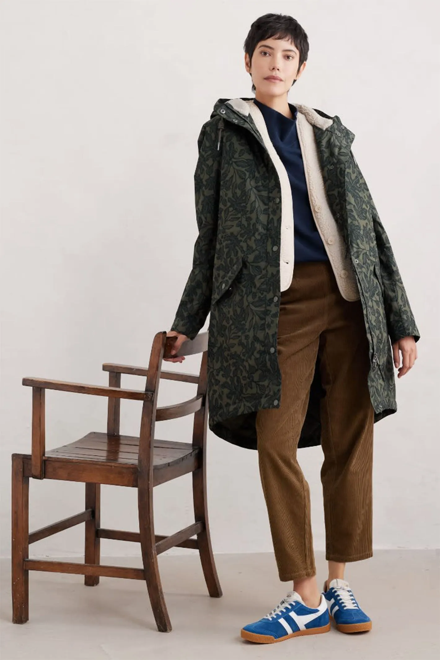 Seasalt Plant Hunter 2 Raincoat Fig Tree Lino Highland Green RN35822-32745