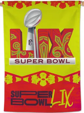 *SHIPS 12/06* Super Bowl LIX (New Orleans 2025) Official NFL Championship Event 28x40 BANNER Flag - Wincraft