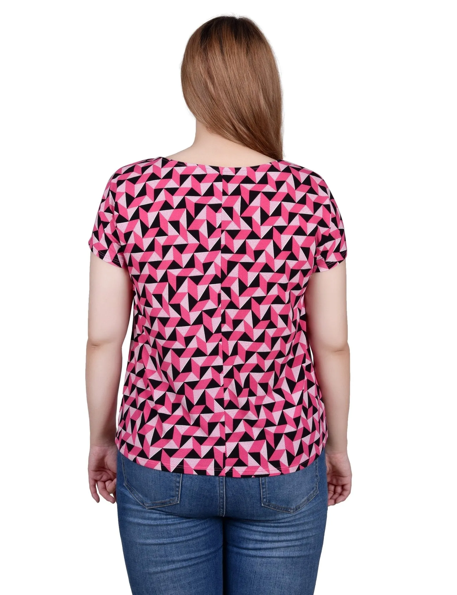 Short Sleeve Extended Sleeve Tunic Top - Petite