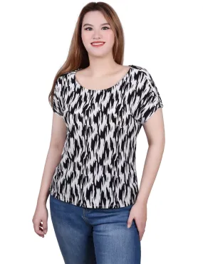 Short Sleeve Extended Sleeve Tunic Top - Petite