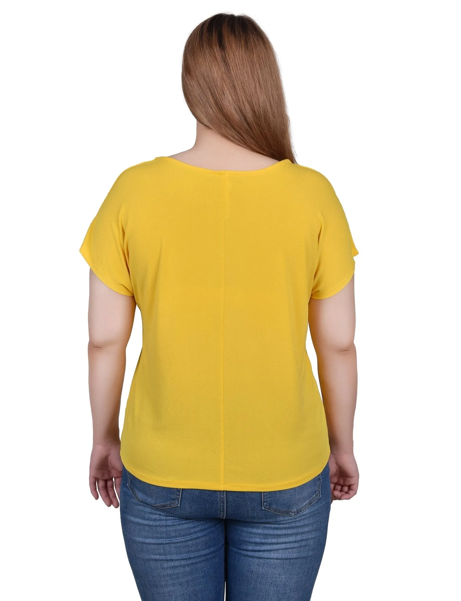 Short Sleeve Extended Sleeve Tunic Top - Petite