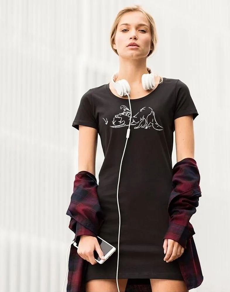 Sleepy fox t-shirt dress