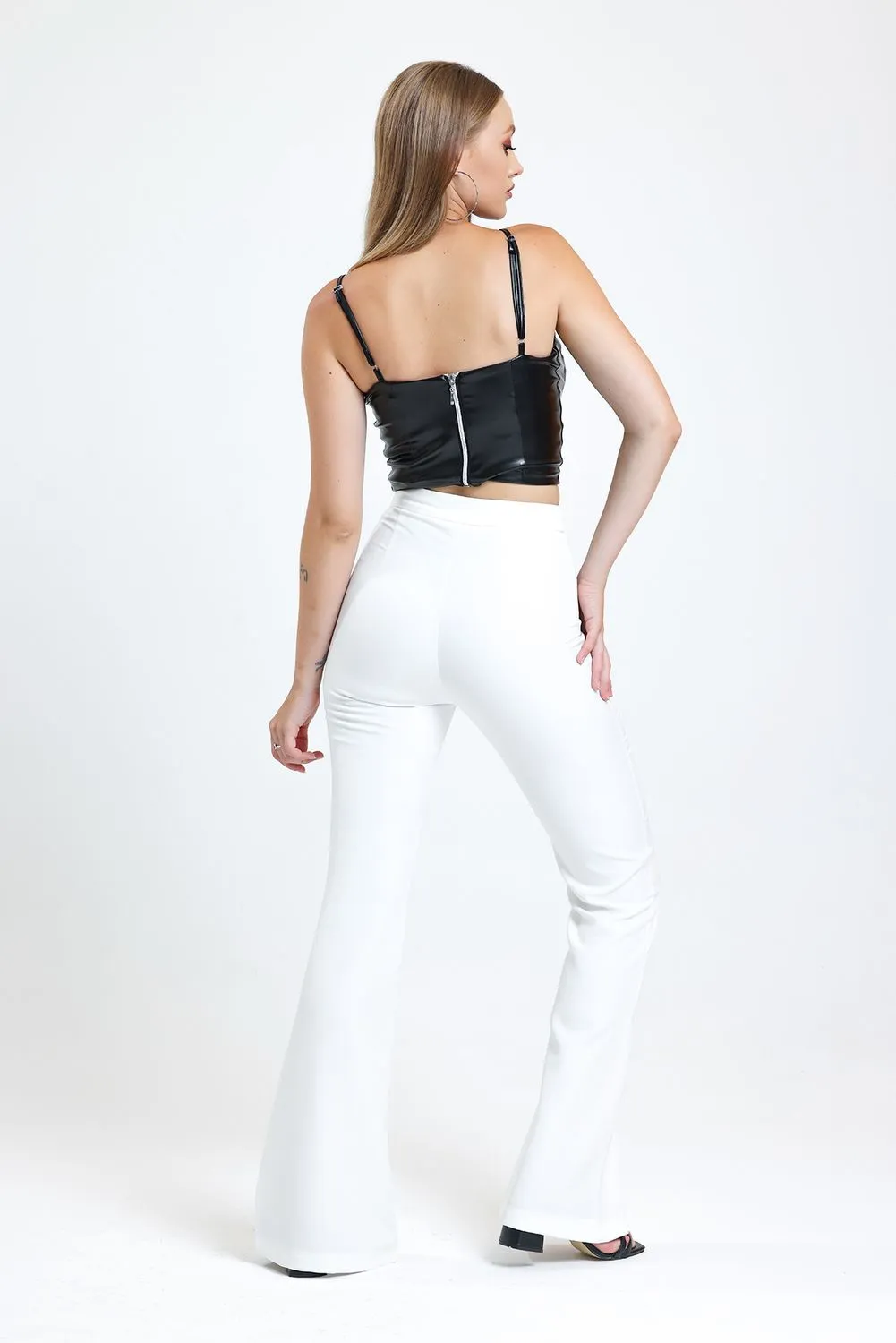 SNS Sense Ecru Spanish Flare Zippered Pocket Harem Pants - Bragadiru