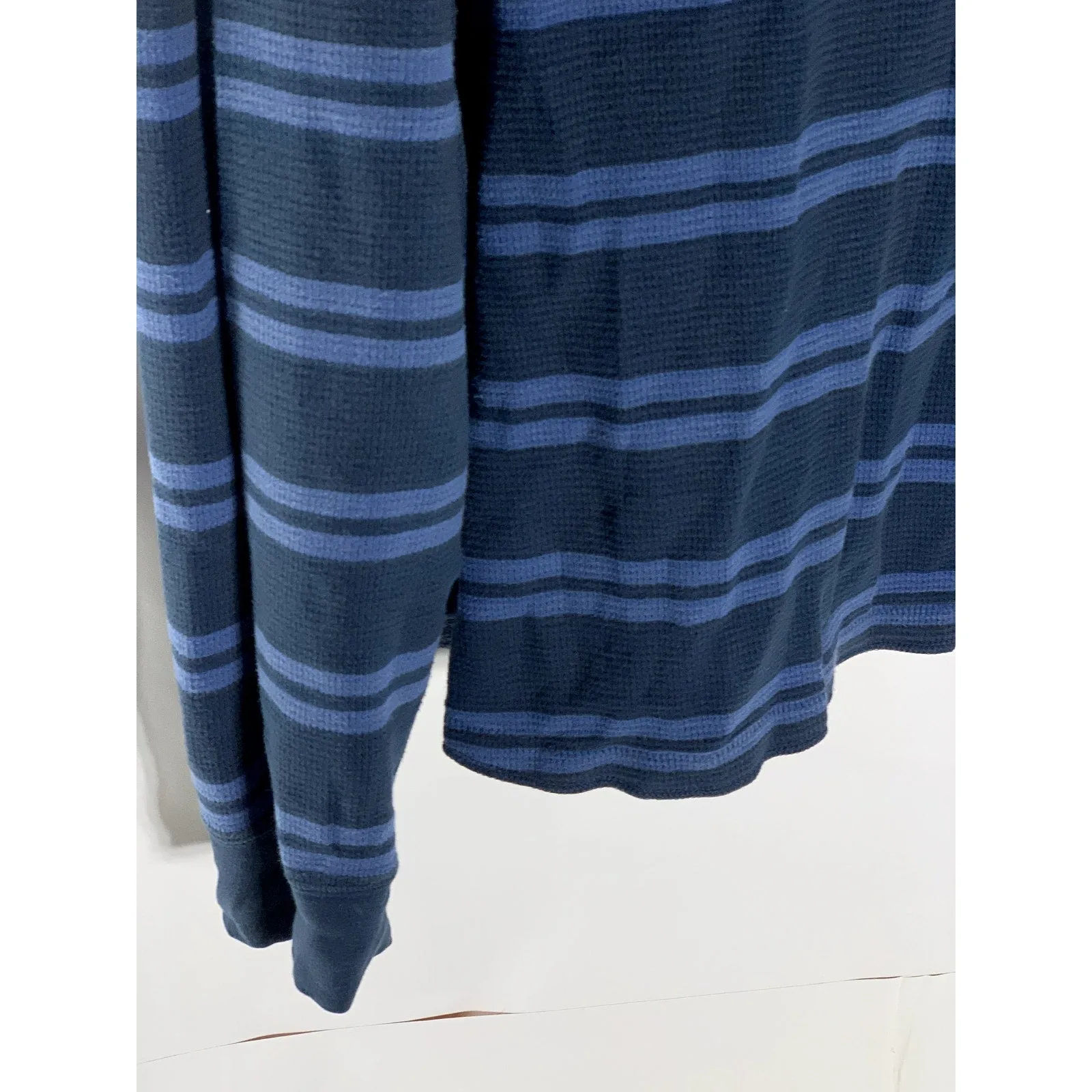 SONOMA LIFE STYLE Men's Blue Striped Thermal Crewneck Long Sleeve T-Shirt SZ 2XL