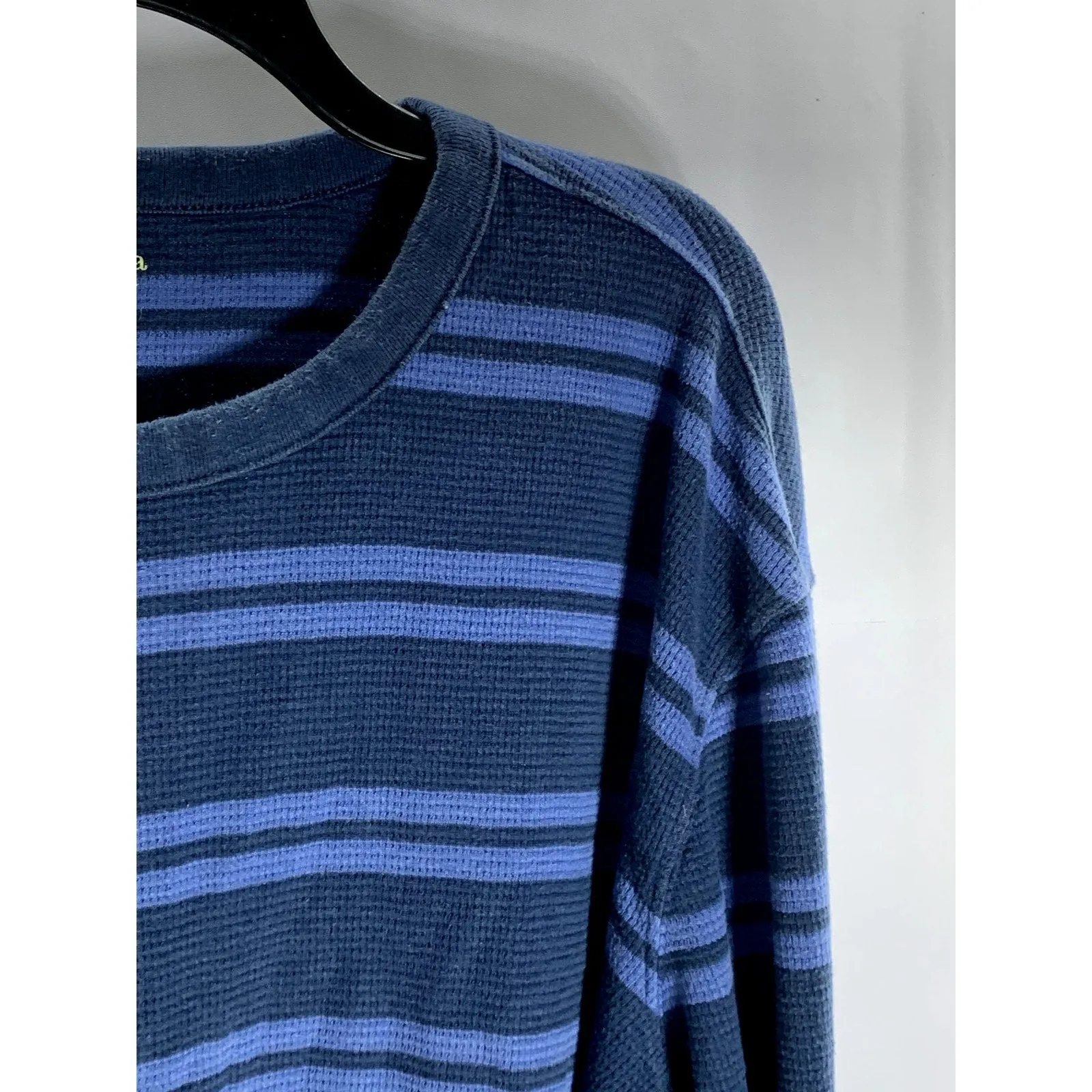 SONOMA LIFE STYLE Men's Blue Striped Thermal Crewneck Long Sleeve T-Shirt SZ 2XL