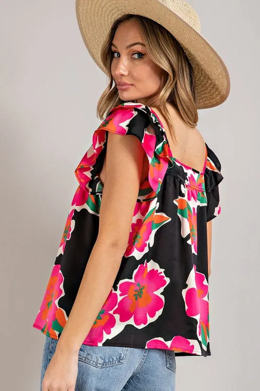 Square Neck Floral Top