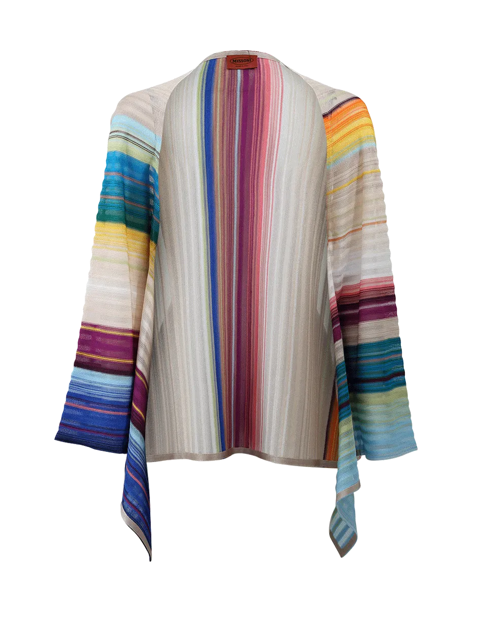 Striped Open Drape Cape
