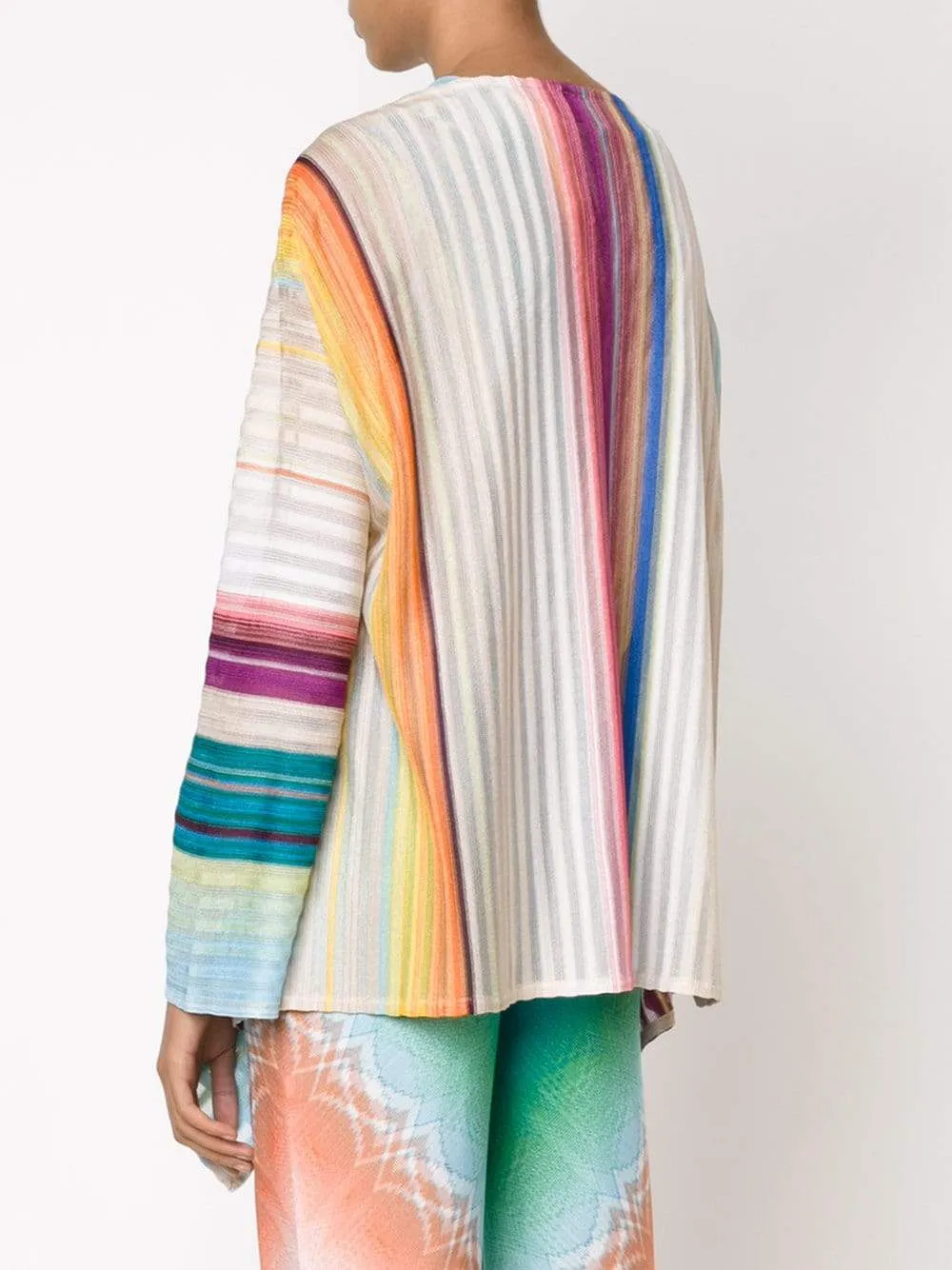Striped Open Drape Cape