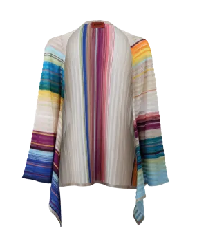 Striped Open Drape Cape