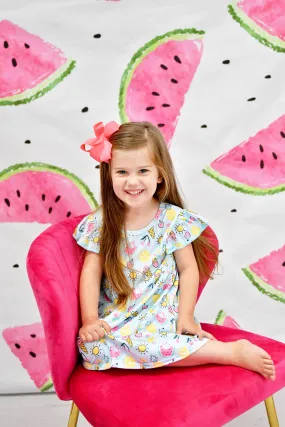 Summer Vibes Milk Silk Long Flutter Dress