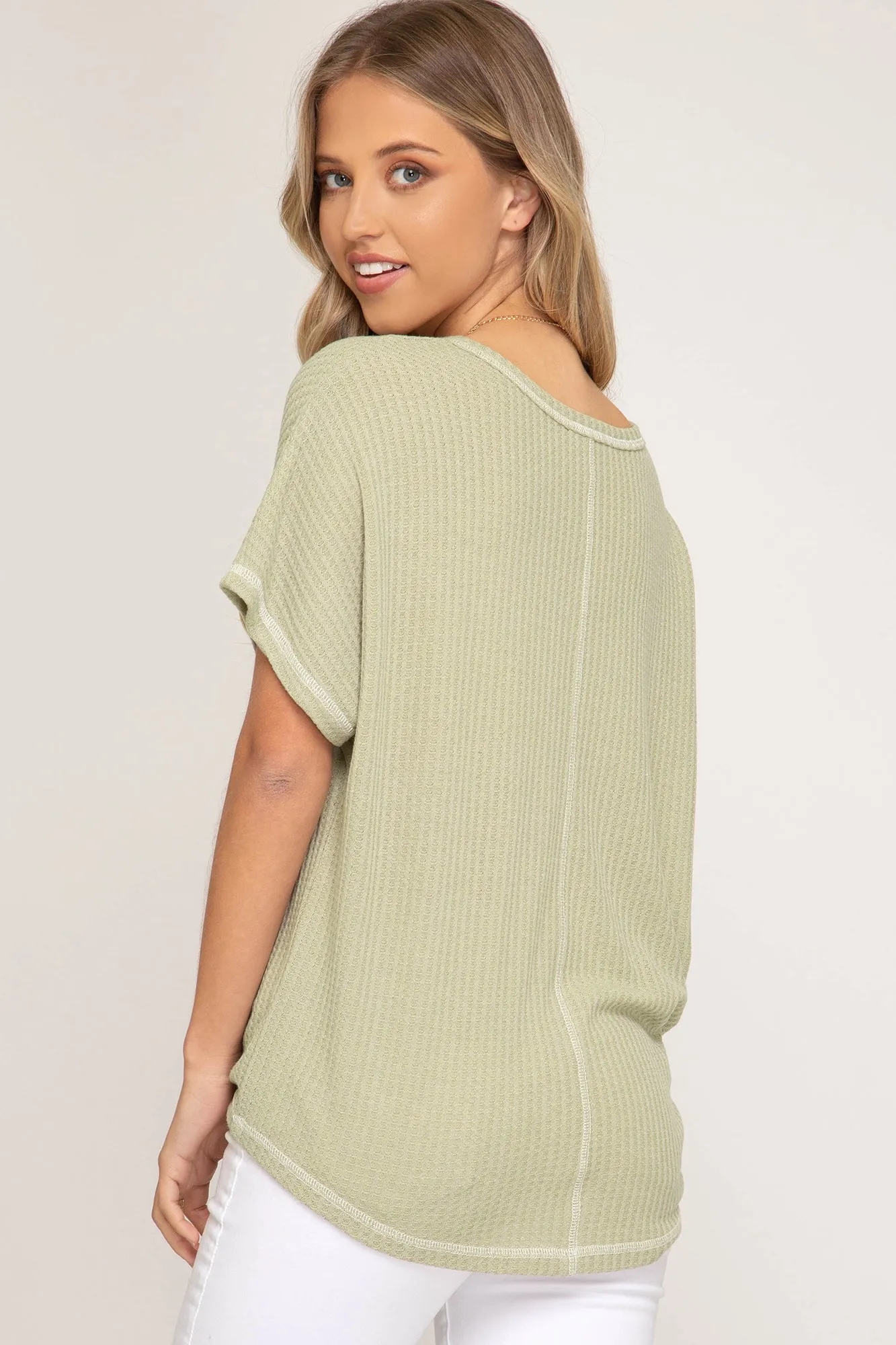 Thermal Front Tie Top