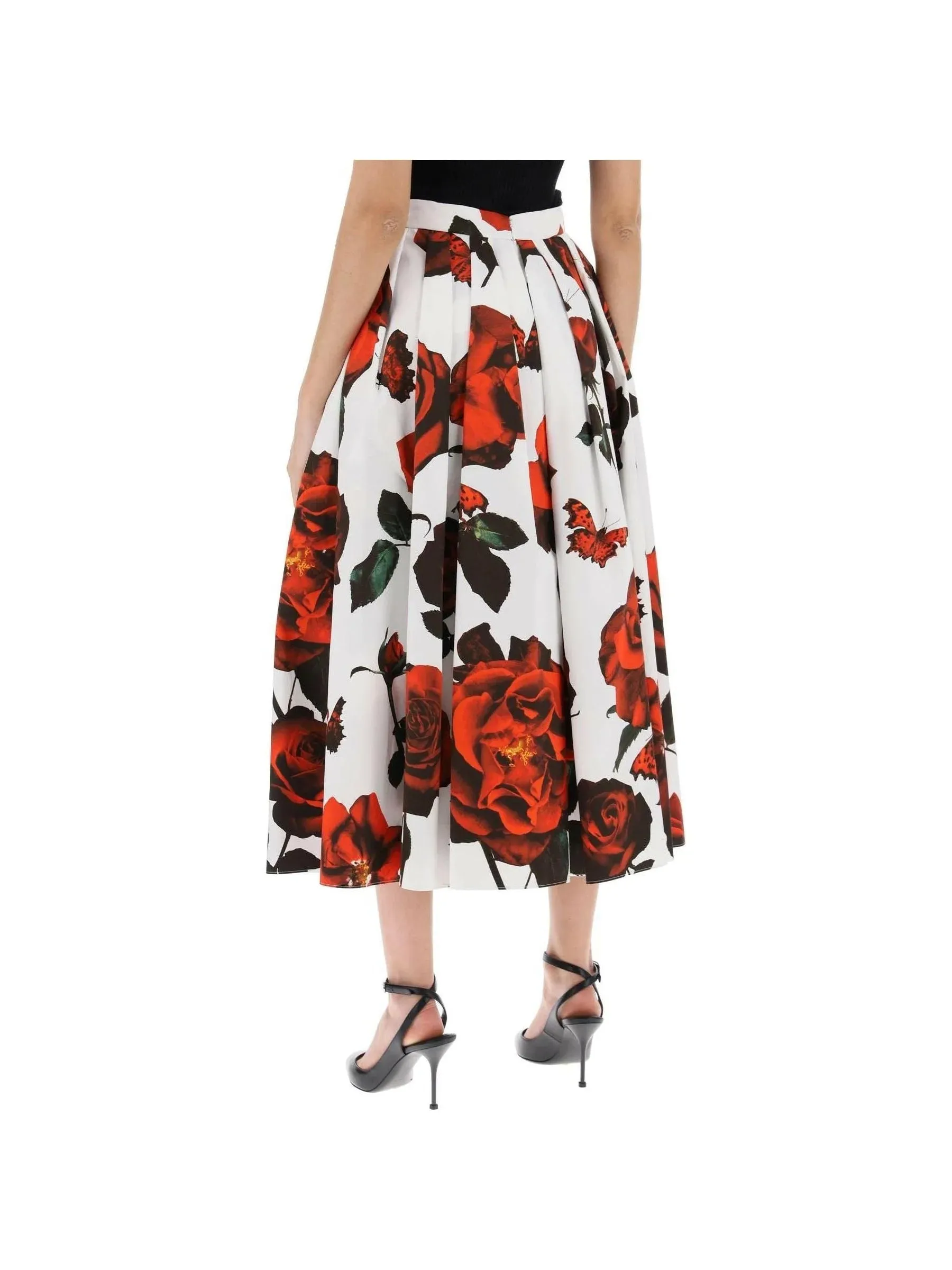 Tudor Rose Printed Cotton Skirt