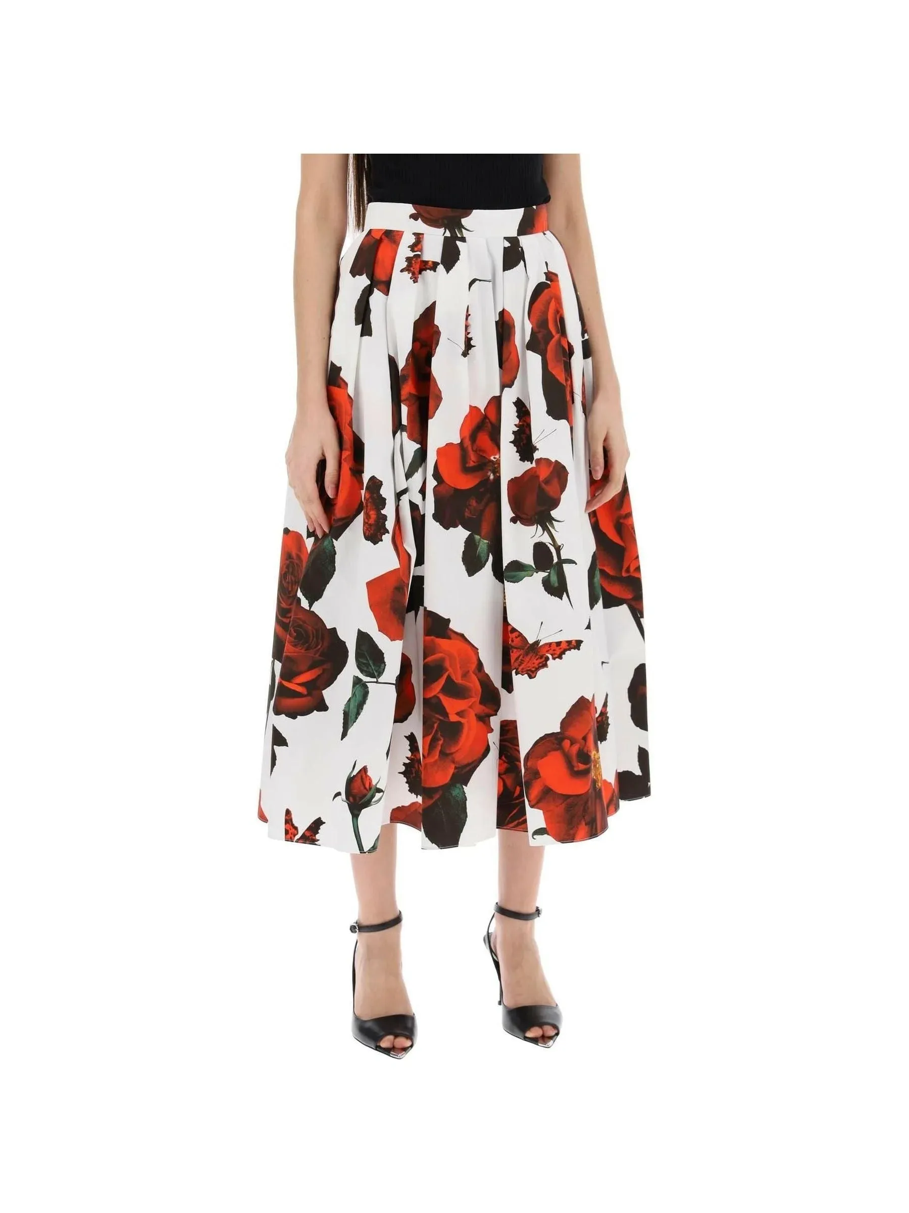 Tudor Rose Printed Cotton Skirt