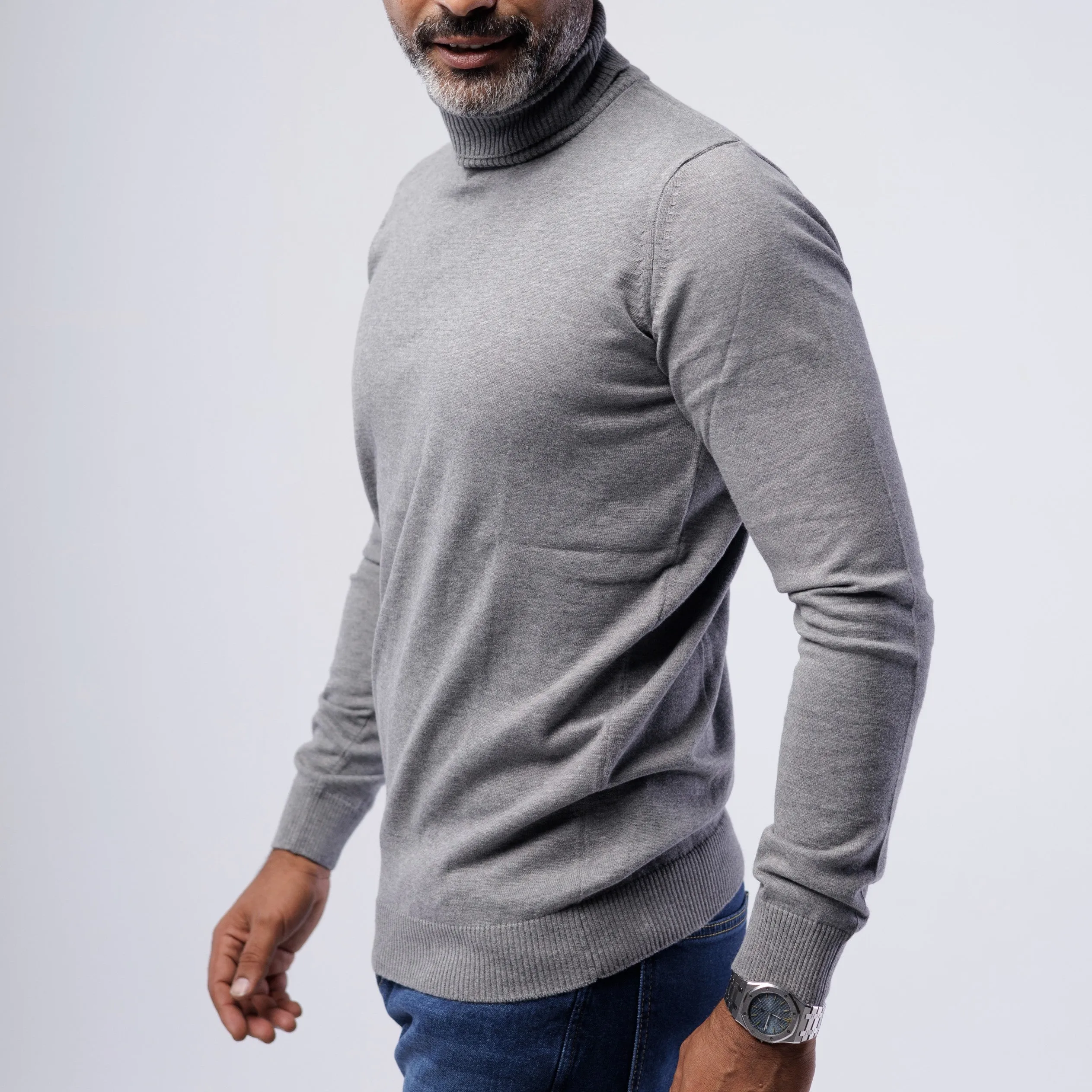 TURTLENECK COTTON SWEATSHIRT