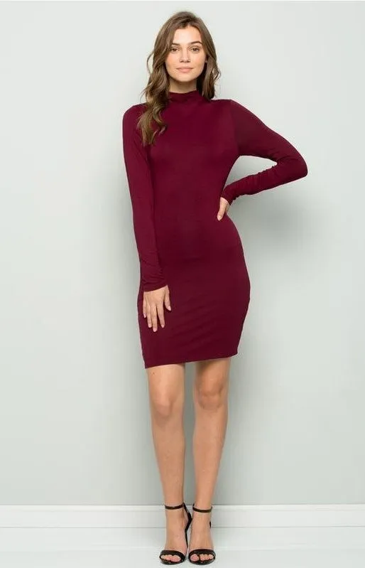 Turtleneck Mini Bodycon Dress