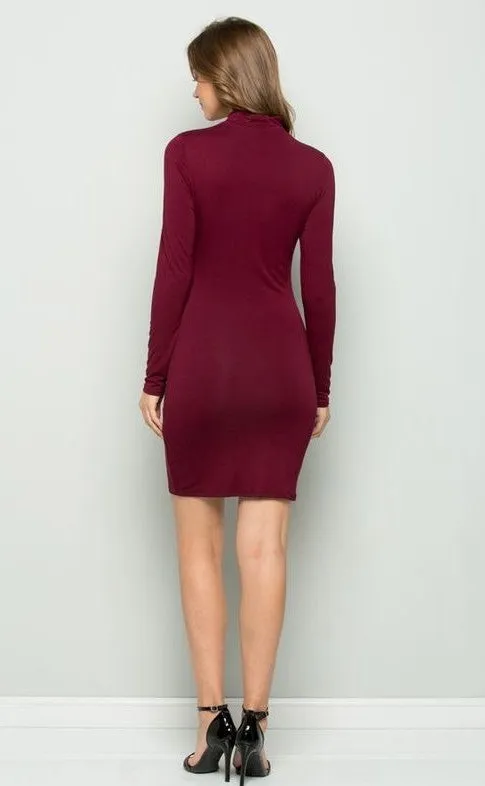 Turtleneck Mini Bodycon Dress