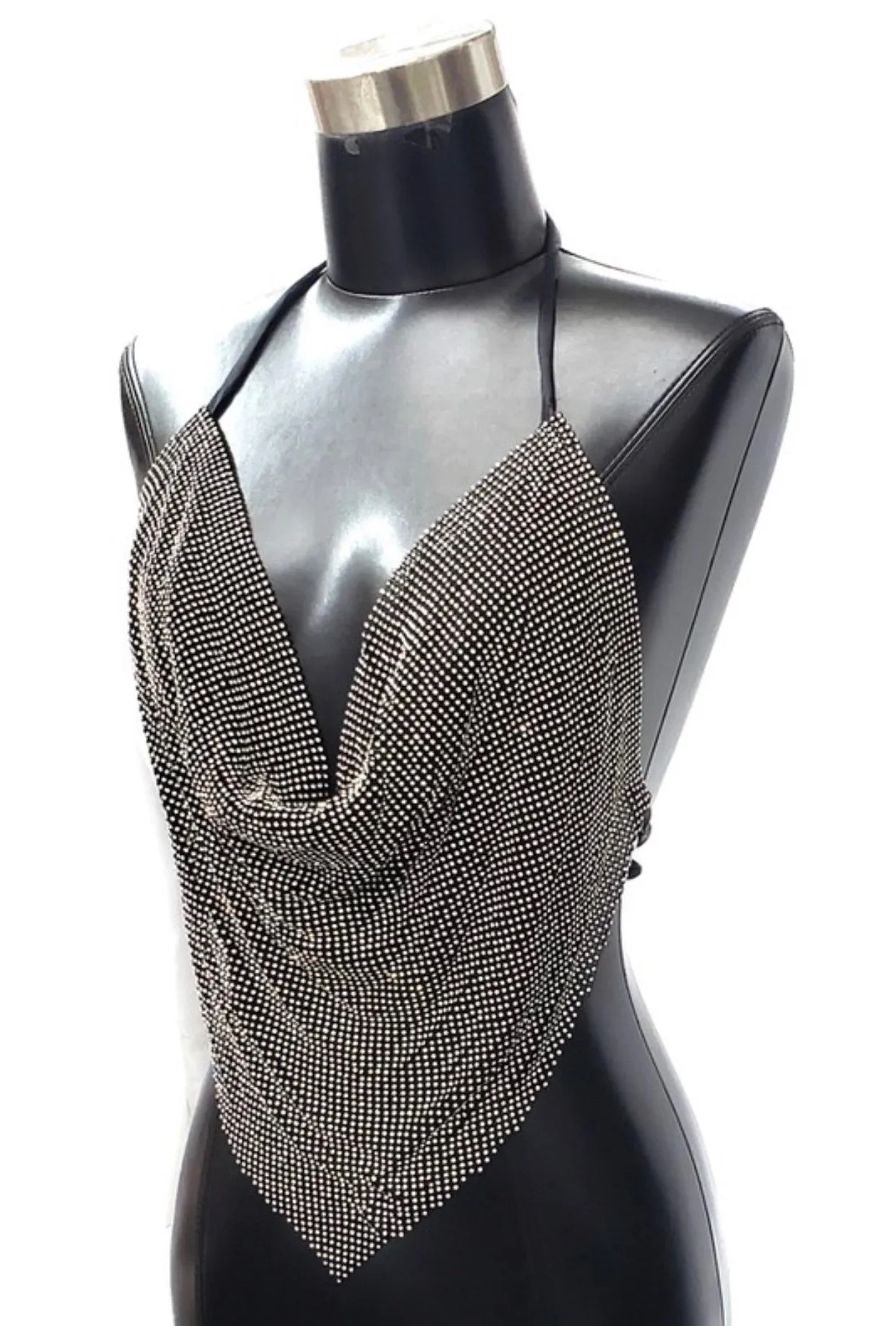 UPGRADE YOU Rhinestone Chain Top
