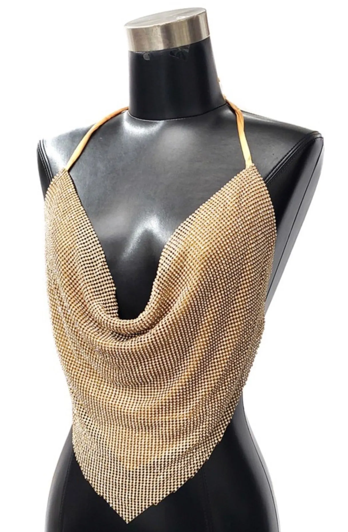 UPGRADE YOU Rhinestone Chain Top
