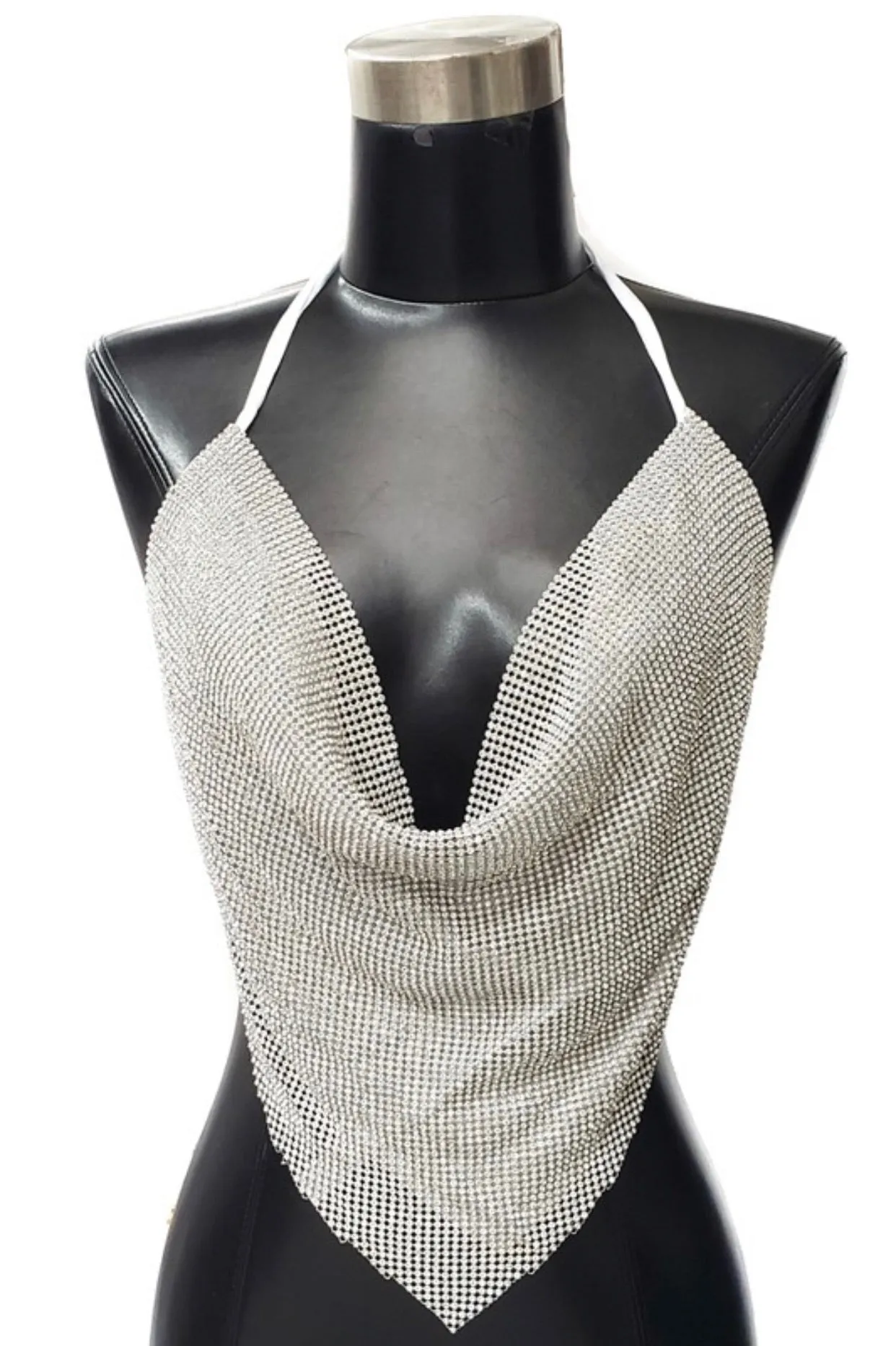UPGRADE YOU Rhinestone Chain Top