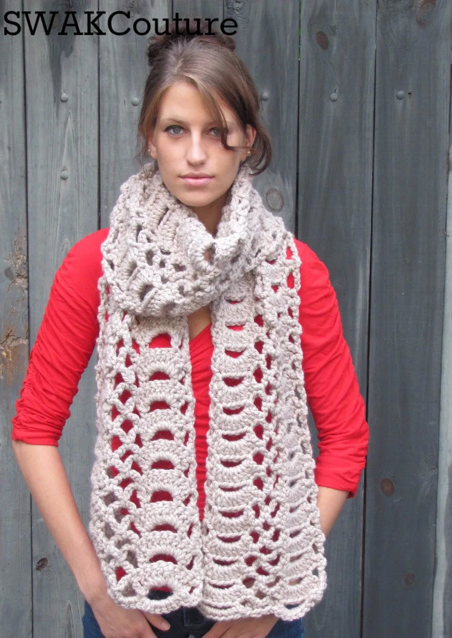 Verle Chunky Long Scarf - Handmade, Natural or Choose Your Color