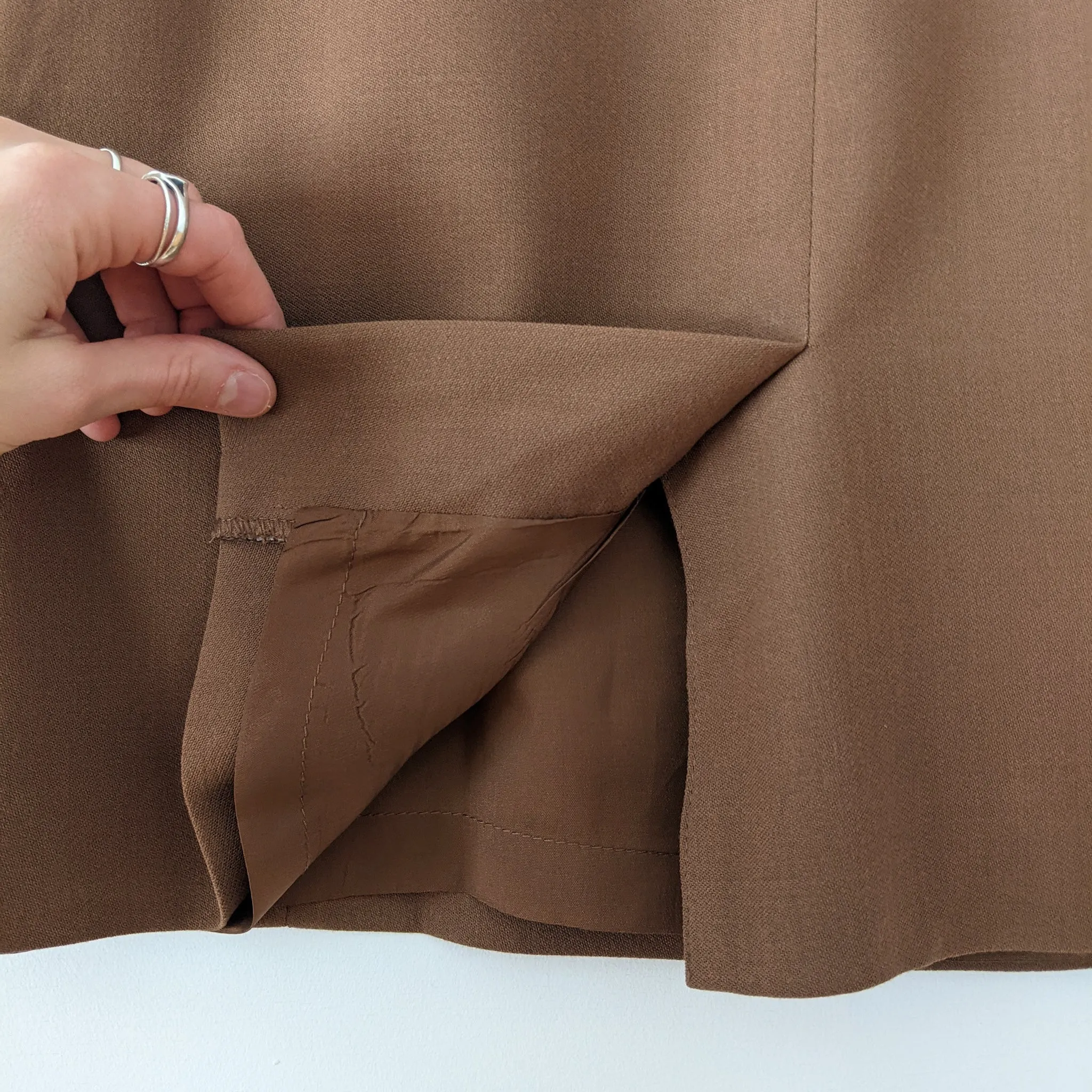 Vintage Braemar Petites Wool Skirt Brown - Made in Canada