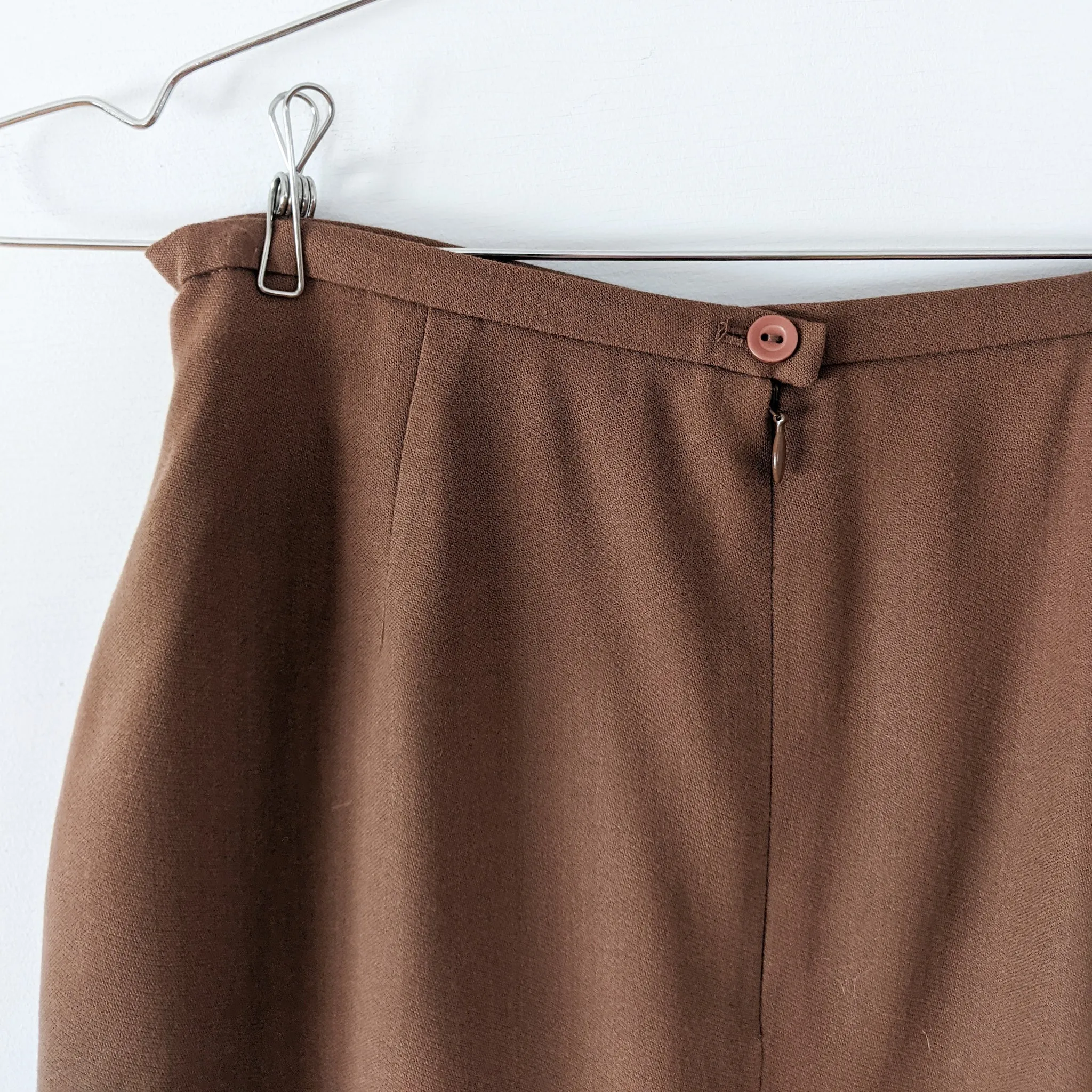 Vintage Braemar Petites Wool Skirt Brown - Made in Canada