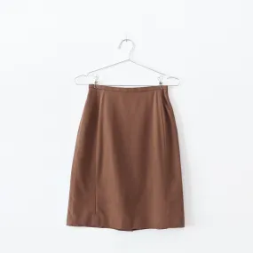 Vintage Braemar Petites Wool Skirt Brown - Made in Canada