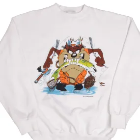 VINTAGE LOONEY TUNES TAZ FISHING SWEATSHIRT 1993 SIZE XL