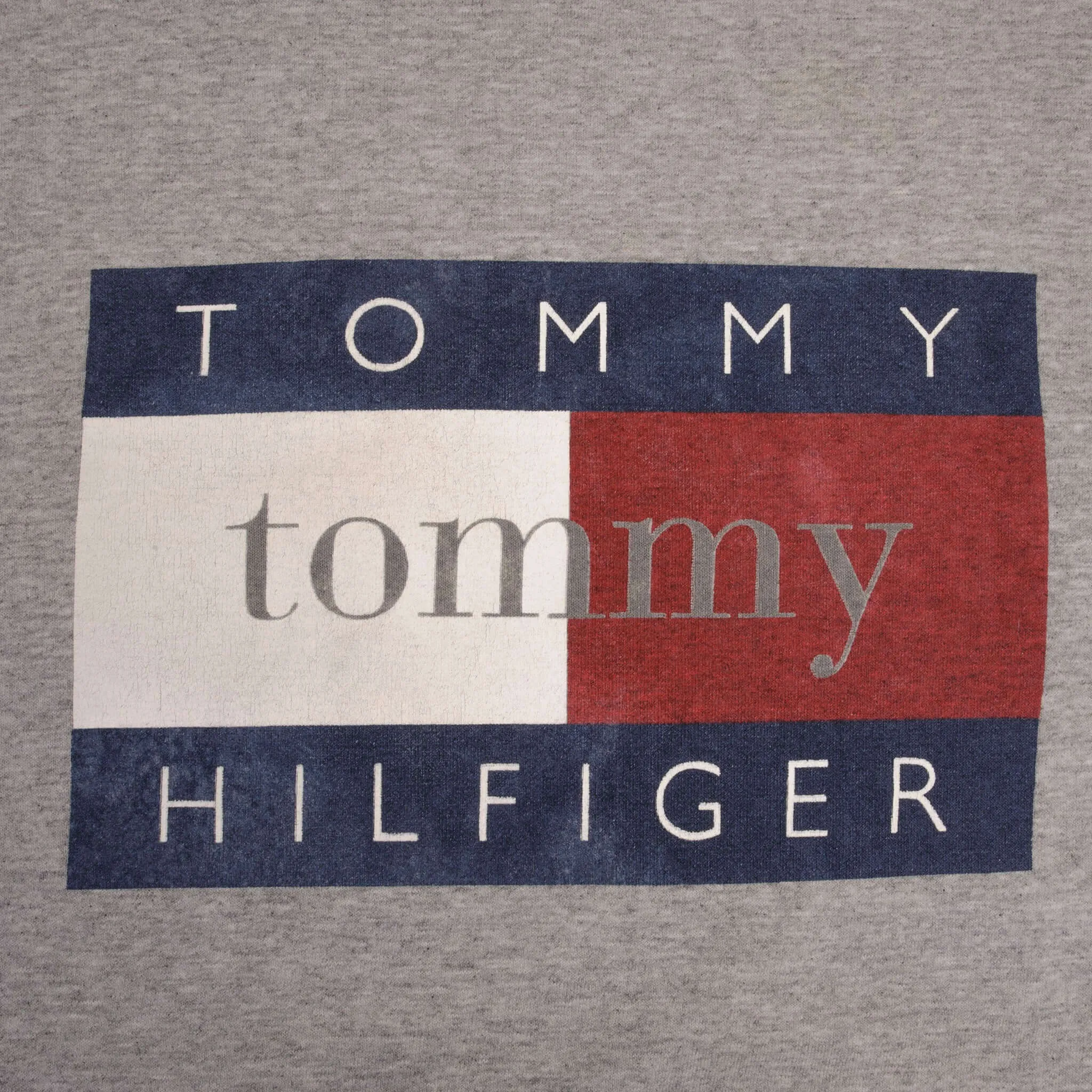 VINTAGE TOMMY HILFIGER SPELLOUT 1990S GREY SWEATSHIRT SIZE MEDIUM MADE IN USA