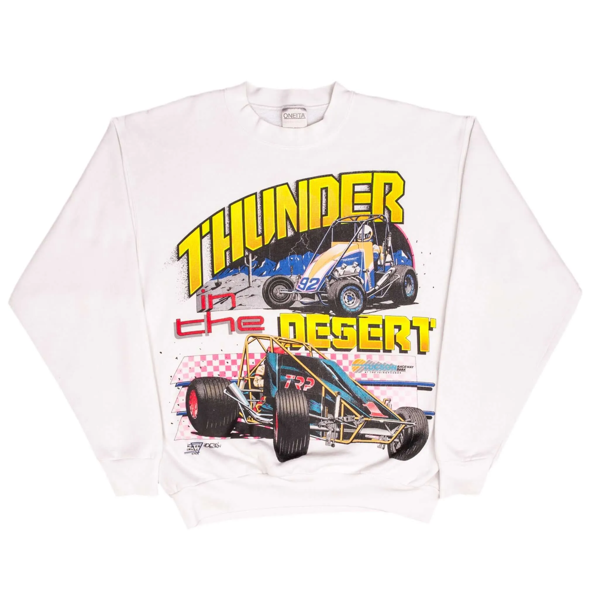 VINTAGE TUSCON RACEWAY PARK THUNDER IN THE DESERT SWEATSHIRT 1992 XL MADE USA