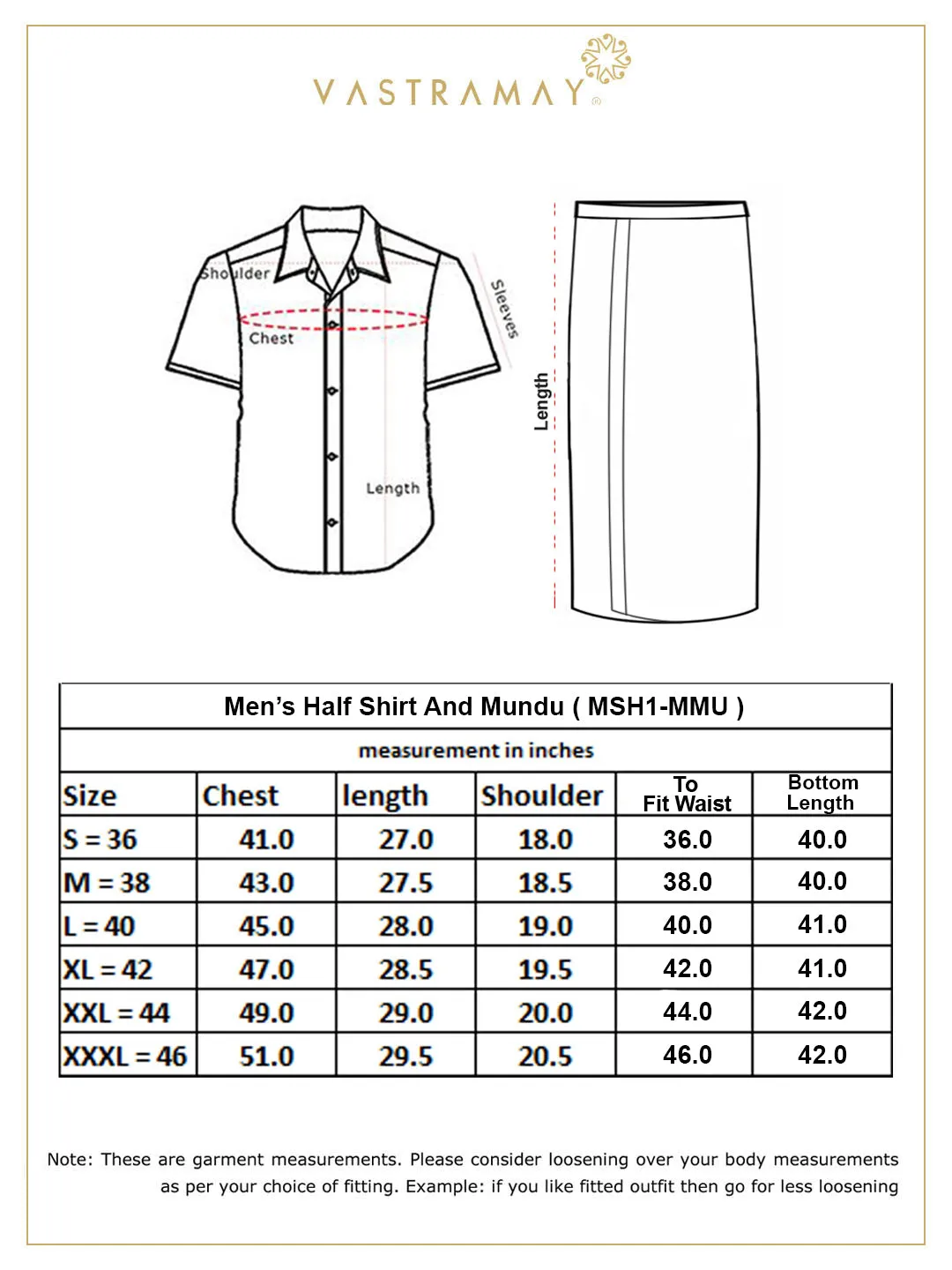 VM By VASTRAMAY Men's Mustard and White Silk Blend Shirt And Mundu Set