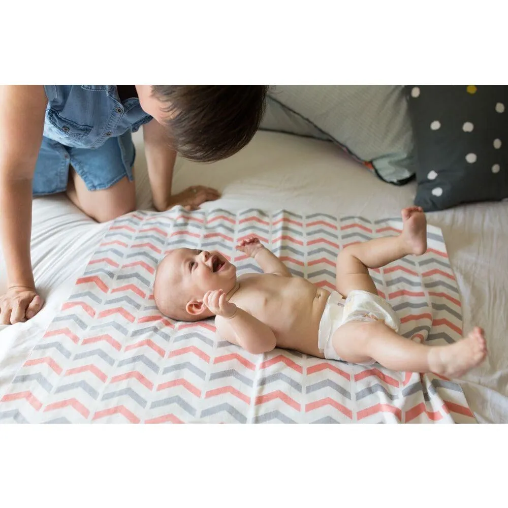 Weegoamigo Cotton Knitted Blanket - Ziggy Coral