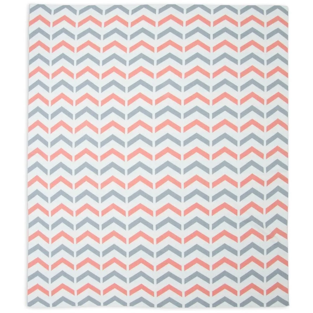 Weegoamigo Cotton Knitted Blanket - Ziggy Coral