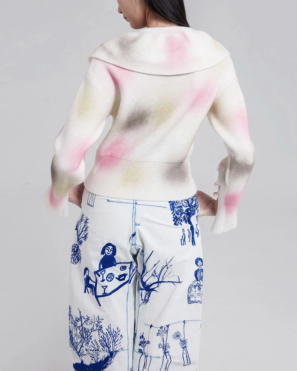 Wide Collar Knit Jumper