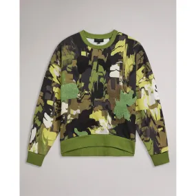 Women Wmb-Hensely-Flocked Printed Sweat - Lt-Green