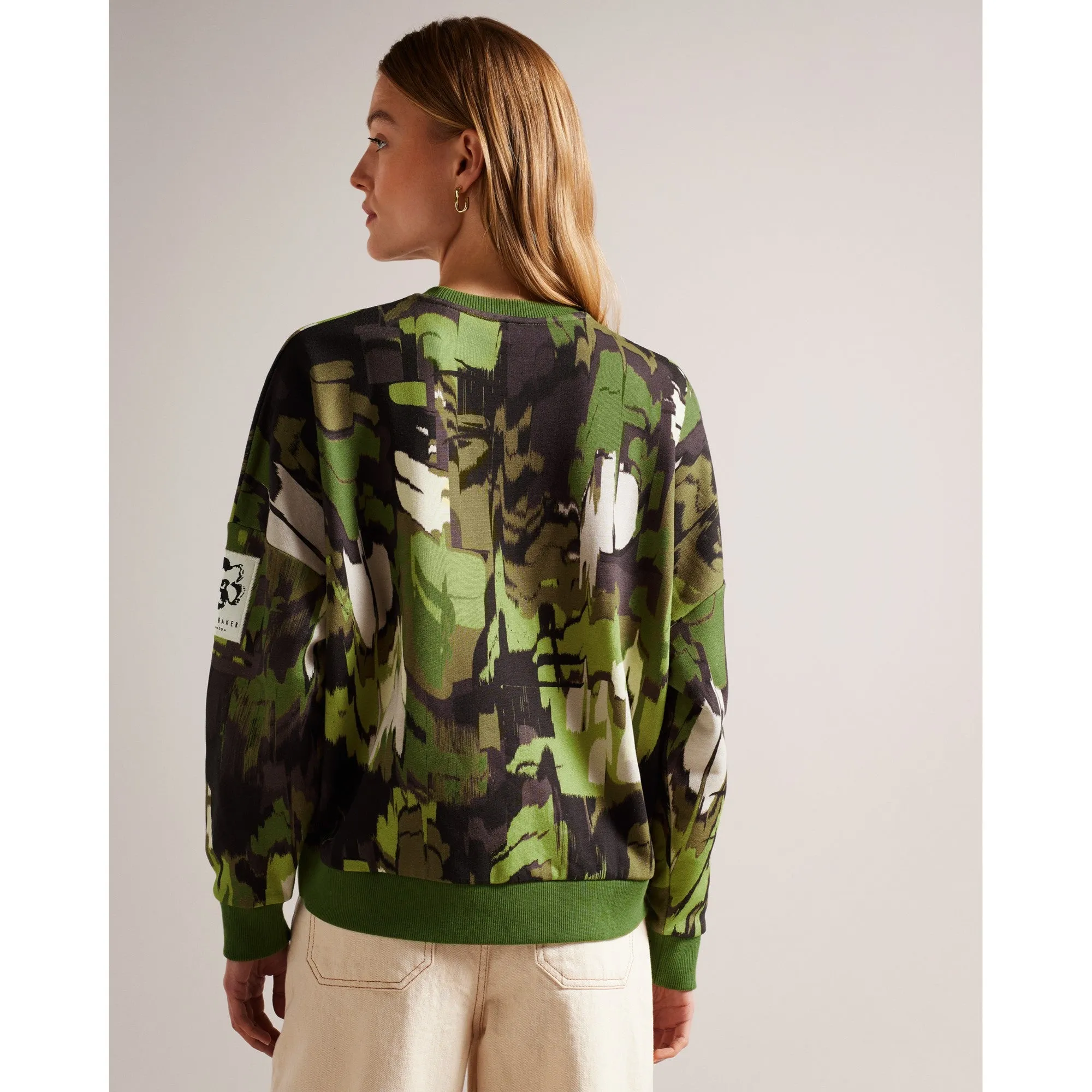 Women Wmb-Hensely-Flocked Printed Sweat - Lt-Green