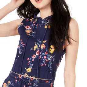 Women's Floral-Print Top,Navy