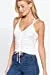 Women's Front Ruched Detail Cami Heavy Rib Knit Top