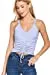 Women's Front Ruched Detail Cami Heavy Rib Knit Top