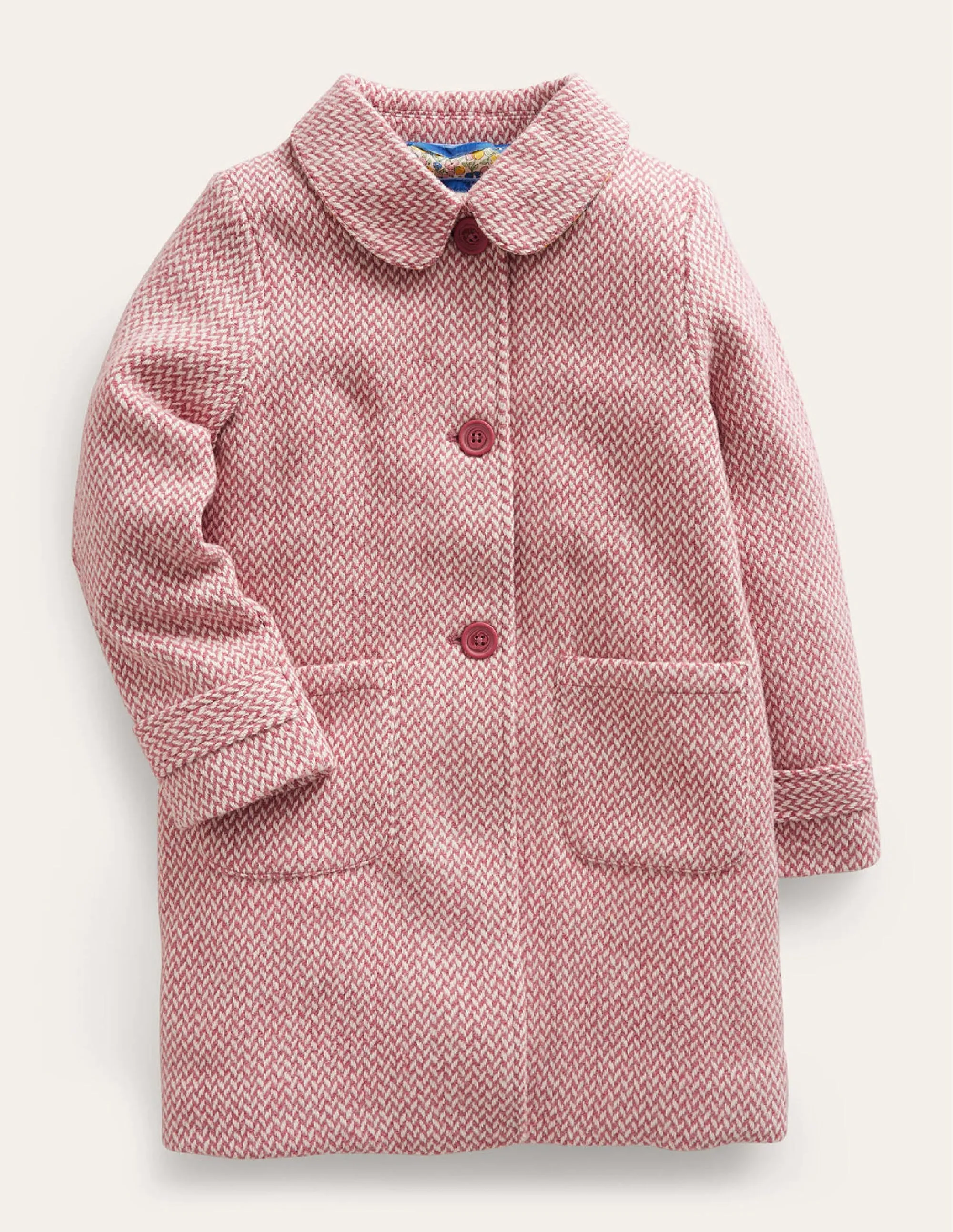Wonderful Wool Blend Coat-Pink Twill